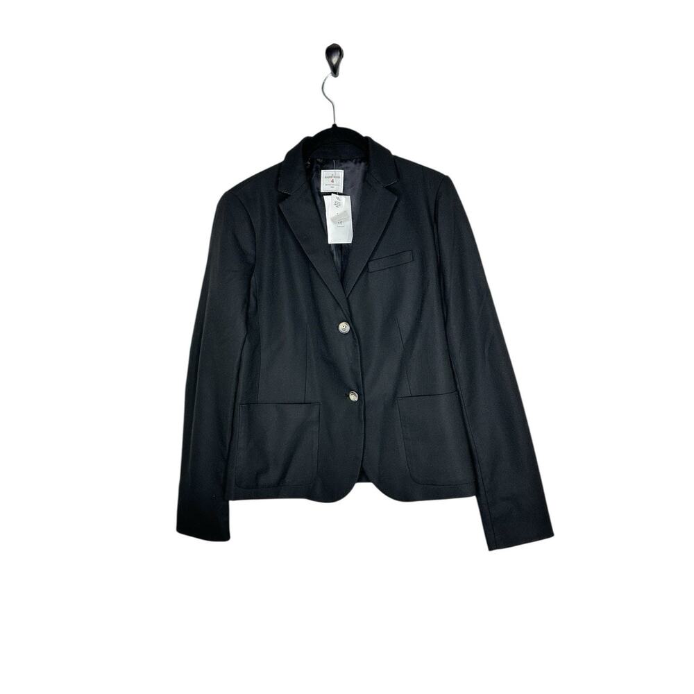 NWT Gap Womens The Academy Blazer 4 Preppy Pockets‎ 2 Button Office Career Black